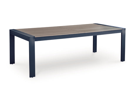 East Beach Outdoor Dining Table and 6 Chairs in Navy Blue/Driftwood from Ashley Furniture - Luna Furniture