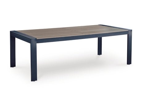 East Beach Outdoor Dining Table and 6 Chairs in Navy Blue/Driftwood from Ashley - Luna Furniture