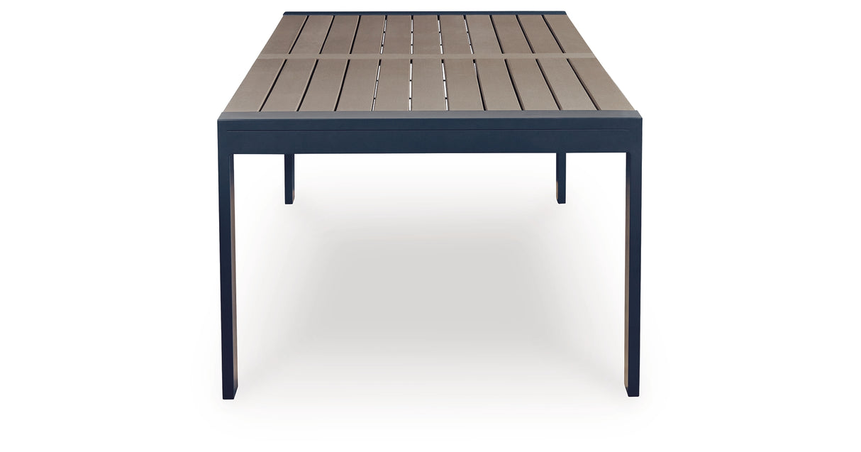 East Beach Outdoor Dining Table and 6 Chairs in Navy Blue/Driftwood from Ashley Furniture - Luna Furniture