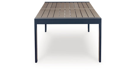 East Beach Outdoor Dining Table and 6 Chairs in Navy Blue/Driftwood from Ashley - Luna Furniture