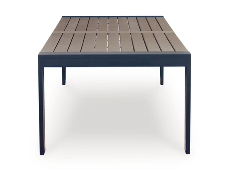 East Beach Outdoor Dining Table and 6 Chairs in Navy Blue/Driftwood from Ashley Furniture - Luna Furniture