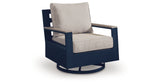 East Beach Outdoor Sofa with 2 Swivel Glider Chairs in Navy Blue/Driftwood from Ashley Furniture - Luna Furniture