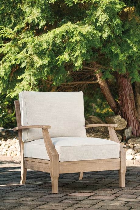 Carter Hall Outdoor Sofa with 2 Lounge Chairs and Coffee Table in Beige from Ashley - Luna Furniture