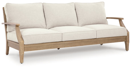 Carter Hall Outdoor Sofa with 2 Lounge Chairs and Coffee Table in Beige from Ashley - Luna Furniture