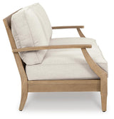 Carter Hall Outdoor Sofa with 2 Lounge Chairs and Coffee Table in Beige from Ashley Furniture - Luna Furniture