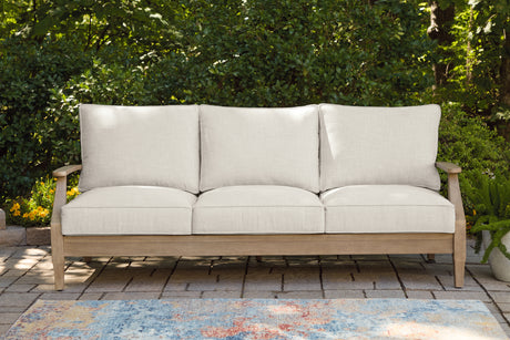 Carter Hall Outdoor Sofa with 2 Lounge Chairs and Coffee Table in Beige from Ashley - Luna Furniture