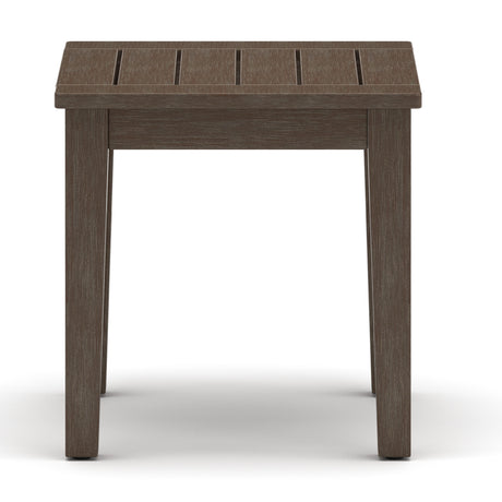 Adams Lane Dark Brown/Beige Outdoor End Table from Ashley - Luna Furniture
