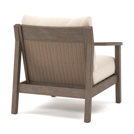 Adams Lane Dark Brown/Beige Outdoor Lounge Chair, Set of 2 from Ashley - Luna Furniture