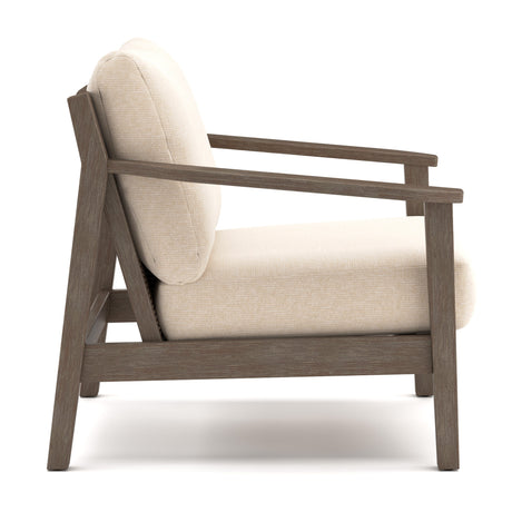 Adams Lane Dark Brown/Beige Outdoor Lounge Chair, Set of 2 from Ashley - Luna Furniture
