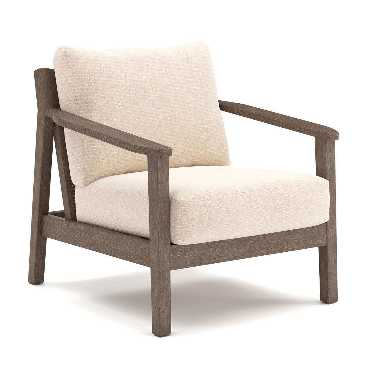 Adams Lane Dark Brown/Beige Outdoor Lounge Chair, Set of 2 from Ashley - Luna Furniture