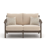 Adams Lane Dark Brown/Beige Outdoor Loveseat from Ashley - Luna Furniture