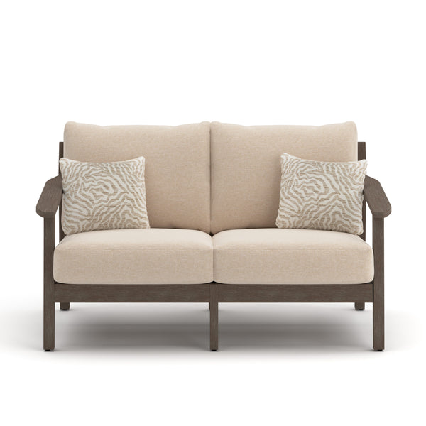 Adams Lane Dark Brown/Beige Outdoor Loveseat