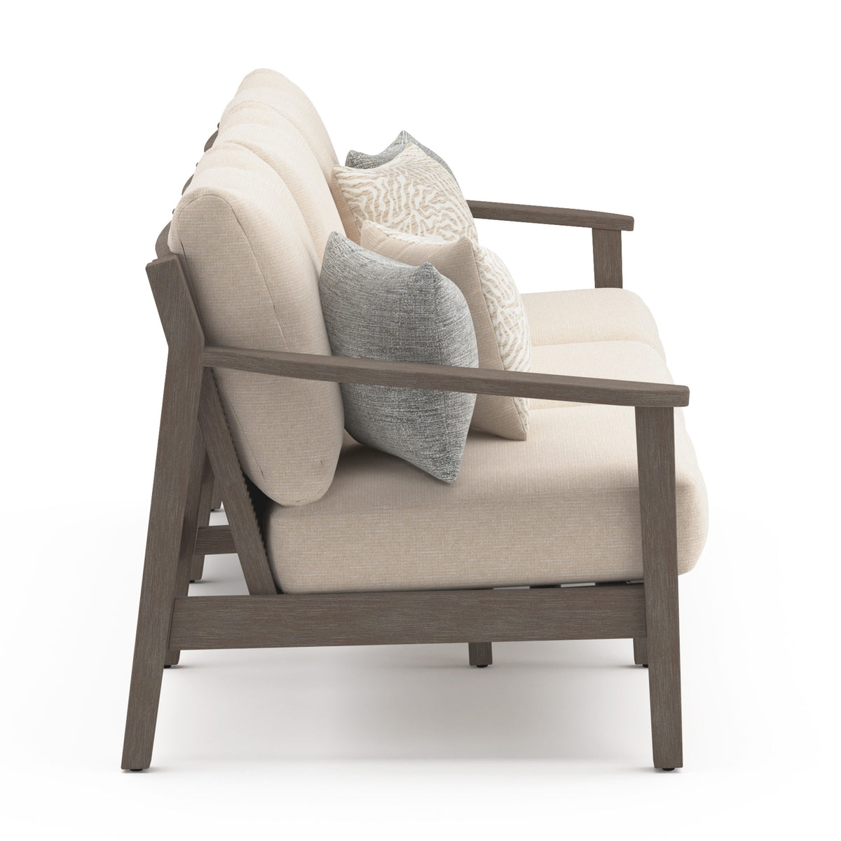 Adams Lane Dark Brown/Beige Outdoor Sofa from Ashley - Luna Furniture