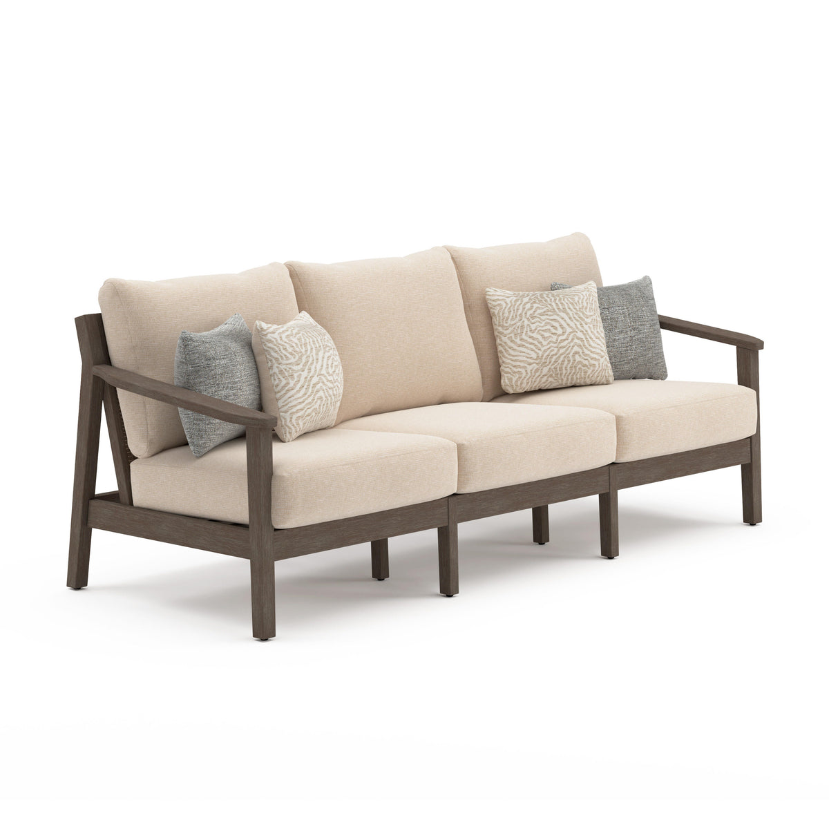Adams Lane Dark Brown/Beige Outdoor Sofa from Ashley - Luna Furniture