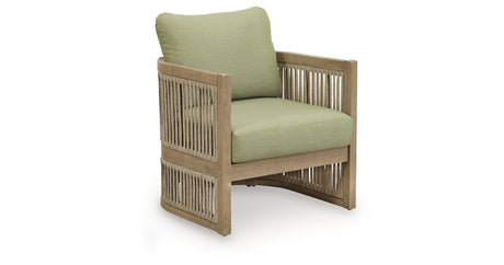 Serena Shores Outdoor Sofa and 2 Chairs in Beige/Green from Ashley Furniture - Luna Furniture