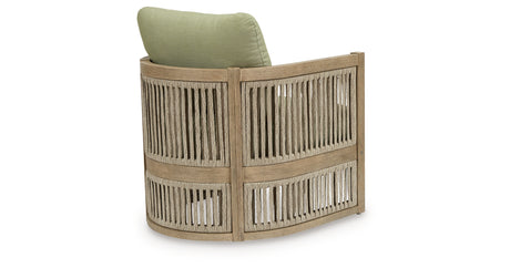Vision Lane Beige/Green Outdoor Lounge Chair (Set of 2) from Ashley - Luna Furniture