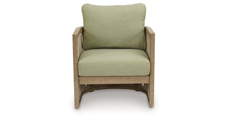 Vision Lane Beige/Green Outdoor Lounge Chair (Set of 2) from Ashley - Luna Furniture