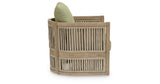 Vision Lane Beige/Green Outdoor Lounge Chair (Set of 2) from Ashley Furniture - Luna Furniture