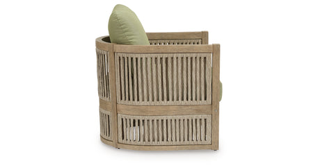 Vision Lane Beige/Green Outdoor Lounge Chair (Set of 2) from Ashley - Luna Furniture