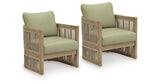 Vision Lane Beige/Green Outdoor Lounge Chair (Set of 2) from Ashley Furniture - Luna Furniture