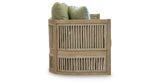 Vision Lane Beige/Green Outdoor Sofa with Cushion from Ashley Furniture - Luna Furniture
