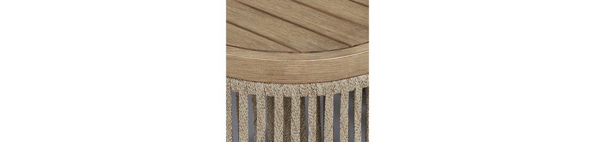 Vision Lane Beige Outdoor Coffee Table from Ashley Furniture - Luna Furniture