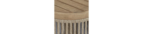 Vision Lane Beige Outdoor Coffee Table from Ashley - Luna Furniture