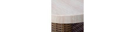 Dolan Creek Beige/Brown Outdoor Coffee Table from Ashley Furniture - Luna Furniture