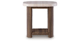 Dolan Creek Beige/Brown Outdoor End Table from Ashley - Luna Furniture