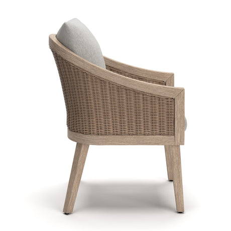 Thunder Trails Light Gray/Beige Outdoor Arm Chair, Set of 2 from Ashley - Luna Furniture