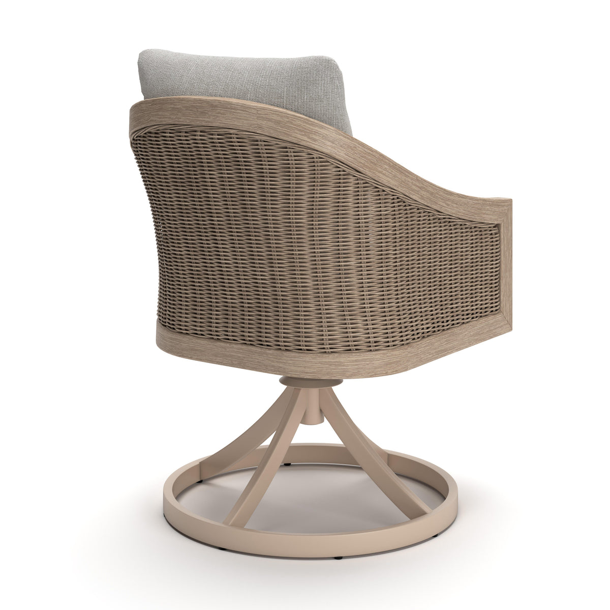 Thunder Trails Light Gray/Beige Outdoor Swivel Chair, Set of 2 from Ashley - Luna Furniture