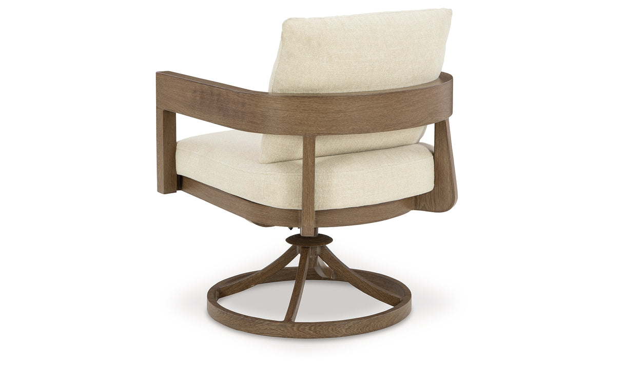 Serene Bay Outdoor Dining Table and 4 Chairs in Dark Brown from Ashley Furniture - Luna Furniture