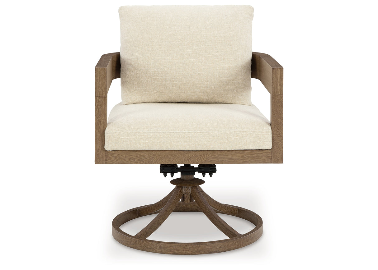 Serene Bay Outdoor Dining Table and 4 Chairs in Dark Brown from Ashley Furniture - Luna Furniture