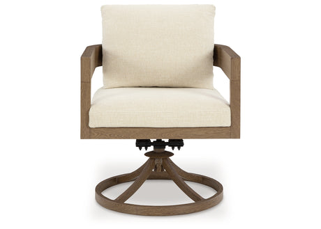 Serene Bay Outdoor Dining Table and 4 Chairs in Dark Brown from Ashley Furniture - Luna Furniture