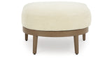 Serene Bay Dark Brown/White Outdoor Ottoman with Cushion from Ashley - Luna Furniture