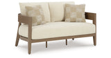 Serene Bay Outdoor Sofa and Loveseat in Dark Brown/White from Ashley Furniture - Luna Furniture