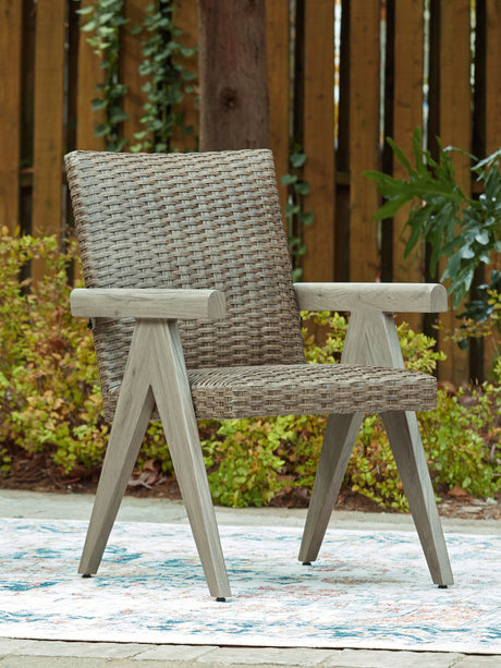 Cliff Trails Outdoor Dining Table and 4 Chairs in Beige from Ashley Furniture - Luna Furniture