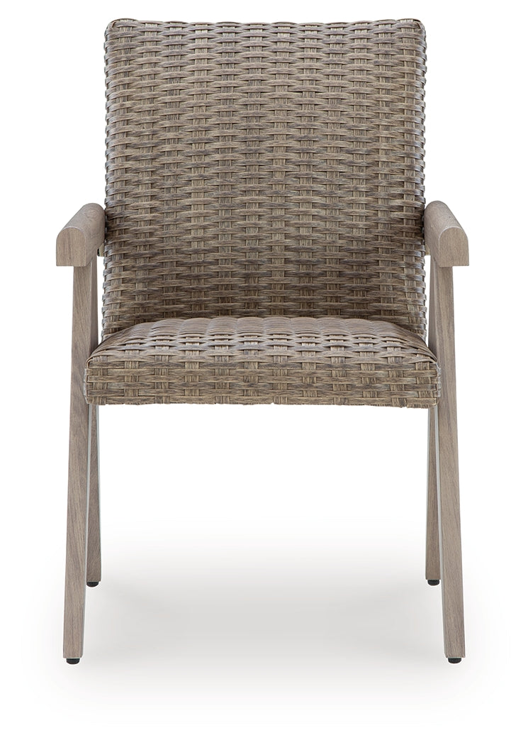 Cliff Trails Outdoor Dining Table and 4 Chairs in Beige from Ashley Furniture - Luna Furniture