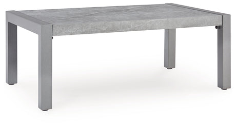 Hurley Park Gray Outdoor Sofa, 2 Lounge Chairs and Coffee Table from Ashley Furniture - Luna Furniture