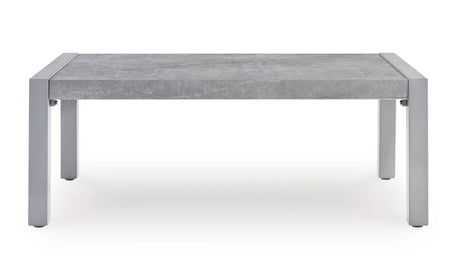Hurley Park Outdoor Loveseat and 2 Lounge Chairs with Coffee Table in Gray from Ashley Furniture - Luna Furniture