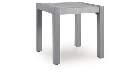 Hurley Park Outdoor Sofa and Loveseat with Coffee Table and 2 End Tables in Gray from Ashley Furniture - Luna Furniture