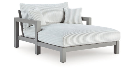 Hurley Park Gray Outdoor Chaise Lounge with Cushion from Ashley Furniture - Luna Furniture