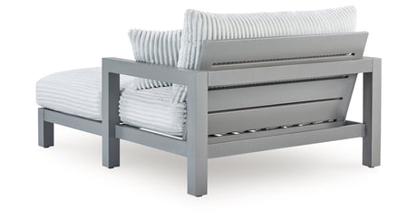Hurley Park Gray Outdoor Chaise Lounge with Cushion from Ashley Furniture - Luna Furniture