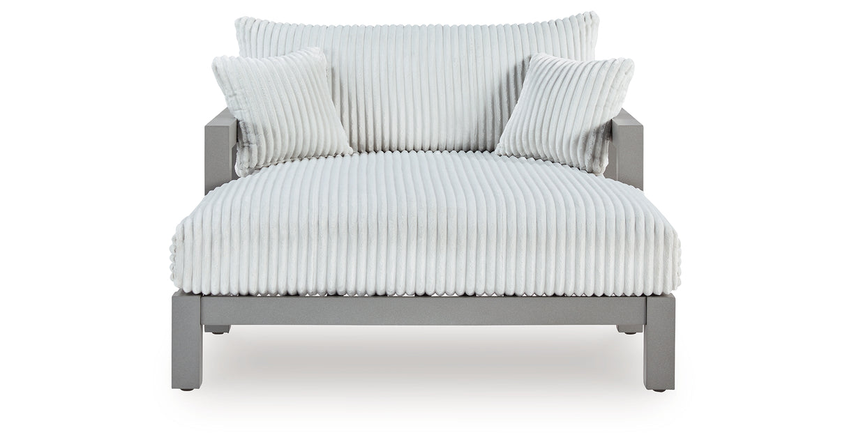 Hurley Park Gray Outdoor Chaise Lounge with Cushion from Ashley Furniture - Luna Furniture
