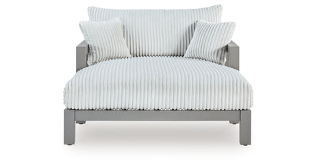 Hurley Park Gray Outdoor Chaise Lounge with Cushion from Ashley Furniture - Luna Furniture