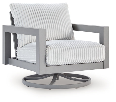 Hurley Park Gray Outdoor Sofa, 2 Lounge Chairs and Coffee Table from Ashley Furniture - Luna Furniture