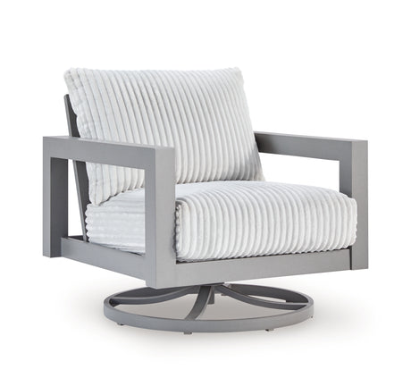 Hurley Park Outdoor Sofa and 2 Chairs with Coffee Table in Gray from Ashley Furniture - Luna Furniture