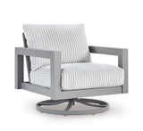 Hurley Park Outdoor Loveseat and 2 Lounge Chairs with Coffee Table in Gray from Ashley Furniture - Luna Furniture