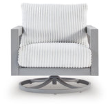 Hurley Park Gray Outdoor Sofa, 2 Lounge Chairs and Coffee Table from Ashley Furniture - Luna Furniture