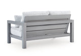 Hurley Park Outdoor Loveseat and 2 Lounge Chairs with Coffee Table in Gray from Ashley Furniture - Luna Furniture